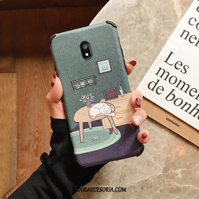 Etui Redmi 8a Szkło Hartowane Piękny Kreskówka, Obudowa Redmi 8a Filmy Kreatywne Anti-fall Beige