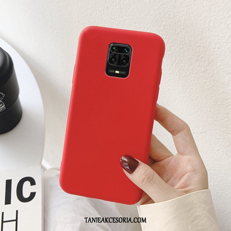 Etui Redmi Note 9 Pro Ochraniacz Silikonowe Proste, Futerał Redmi Note 9 Pro Anti-fall Czerwony Moda Beige