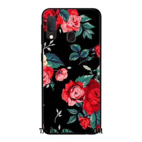 Etui Samsung Galaxy A20e Czerwony Netto Telefon Komórkowy Wiatr, Obudowa Samsung Galaxy A20e Gwiazda Nubuku Ochraniacz