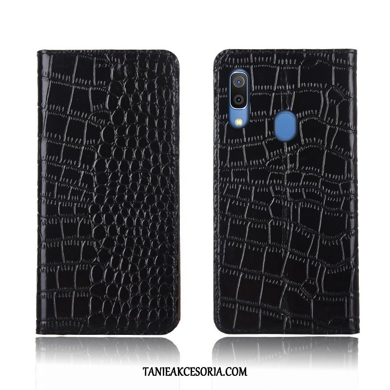 Etui Samsung Galaxy A20e Klapa Skórzany Krokodyl, Futerał Samsung Galaxy A20e All Inclusive Silikonowe Prawdziwa Skóra