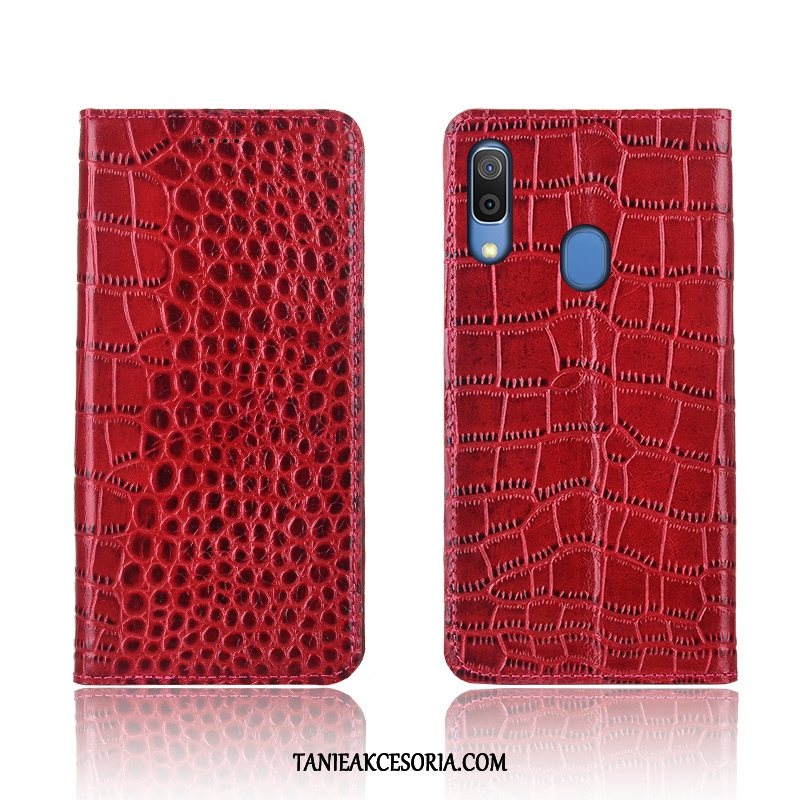 Etui Samsung Galaxy A20e Klapa Skórzany Krokodyl, Futerał Samsung Galaxy A20e All Inclusive Silikonowe Prawdziwa Skóra