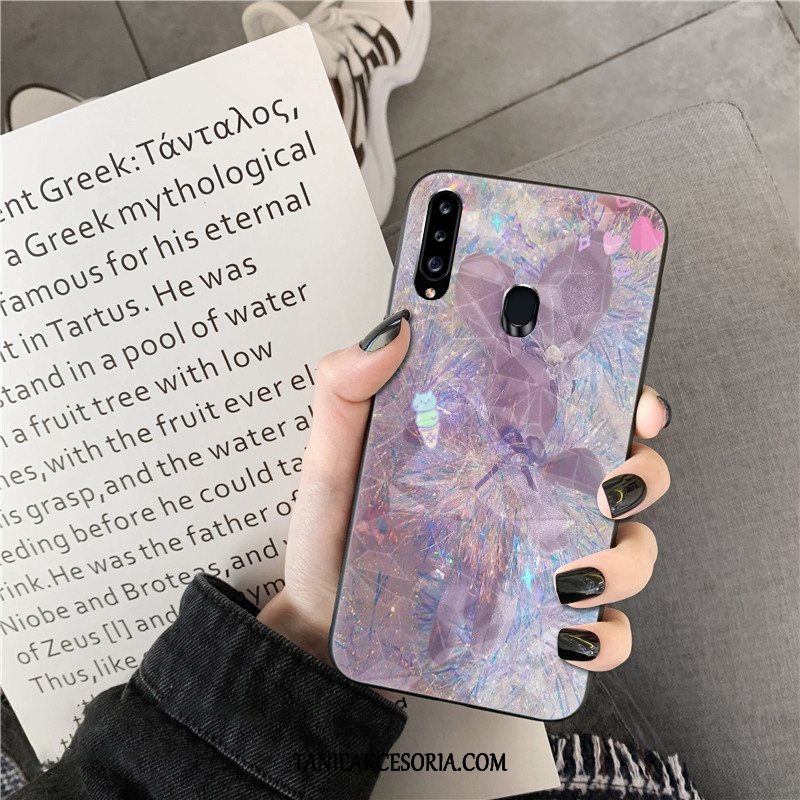 Etui Samsung Galaxy A20s Wzór Serce Purpurowy, Pokrowce Samsung Galaxy A20s Telefon Komórkowy Anti-fall Silikonowe