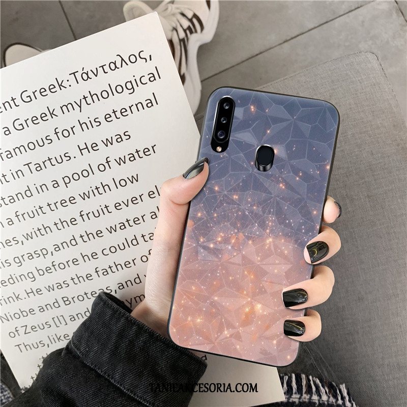 Etui Samsung Galaxy A20s Wzór Serce Purpurowy, Pokrowce Samsung Galaxy A20s Telefon Komórkowy Anti-fall Silikonowe