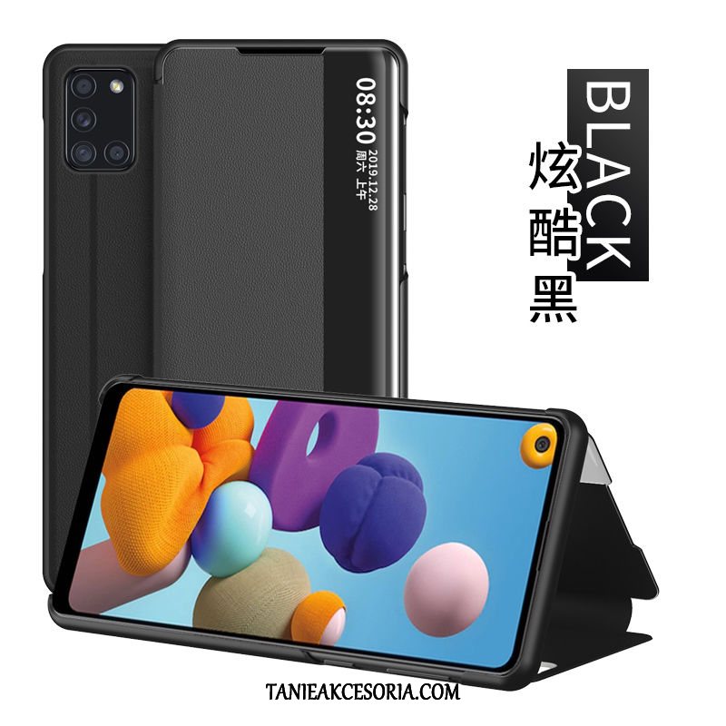 Etui Samsung Galaxy A21s Anti-fall Skórzany Spoczynek, Futerał Samsung Galaxy A21s Czerwony Ochraniacz All Inclusive