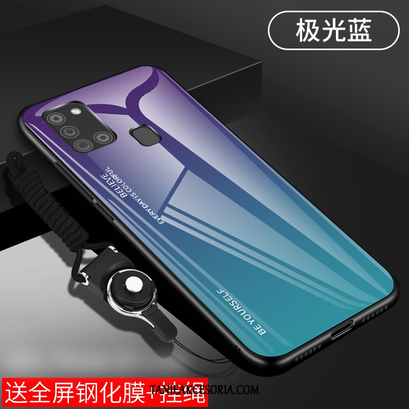 Etui Samsung Galaxy A21s Zielony Gradient Kreatywne, Pokrowce Samsung Galaxy A21s Osobowość Silikonowe Szkło