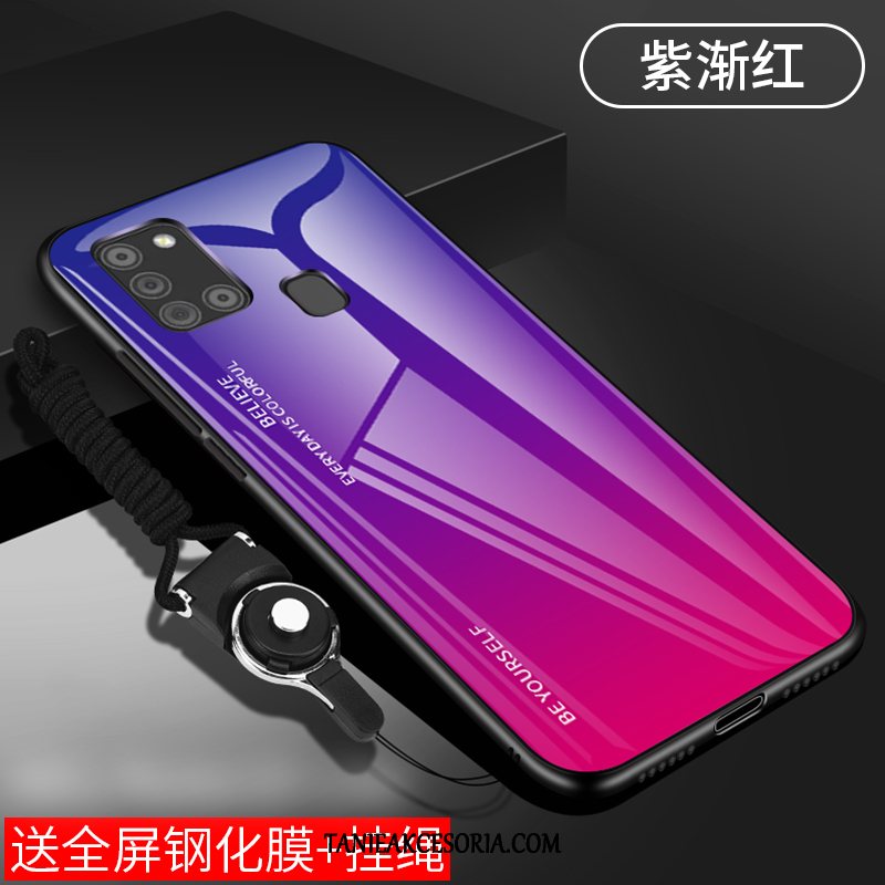 Etui Samsung Galaxy A21s Zielony Gradient Kreatywne, Pokrowce Samsung Galaxy A21s Osobowość Silikonowe Szkło