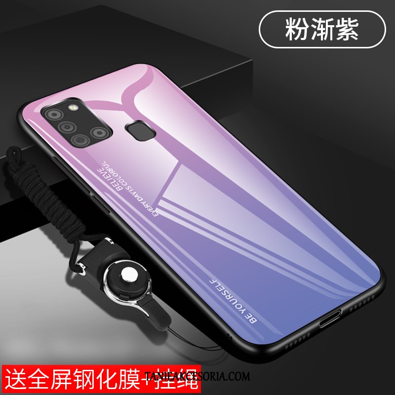 Etui Samsung Galaxy A21s Zielony Gradient Kreatywne, Pokrowce Samsung Galaxy A21s Osobowość Silikonowe Szkło