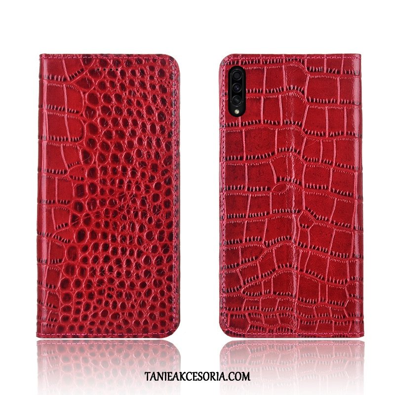 Etui Samsung Galaxy A30s Telefon Komórkowy Krokodyl Miękki, Pokrowce Samsung Galaxy A30s Nubuku Modna Marka Skórzany Futerał Braun