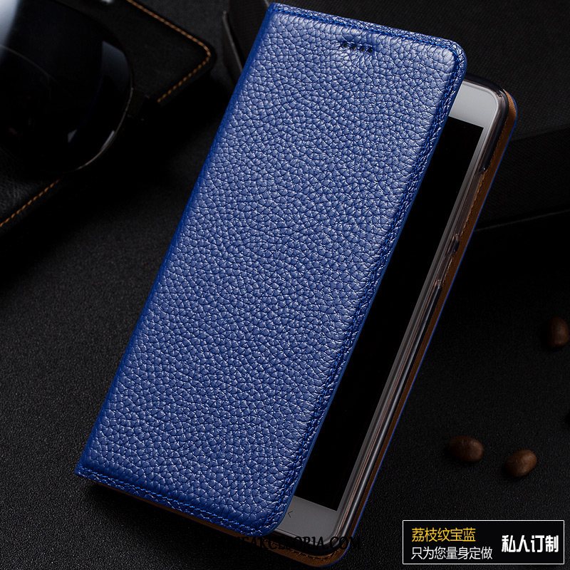 Etui Samsung Galaxy A40 Anti-fall Ochraniacz Wzór, Obudowa Samsung Galaxy A40 Prawdziwa Skóra Litchi Telefon Komórkowy Braun