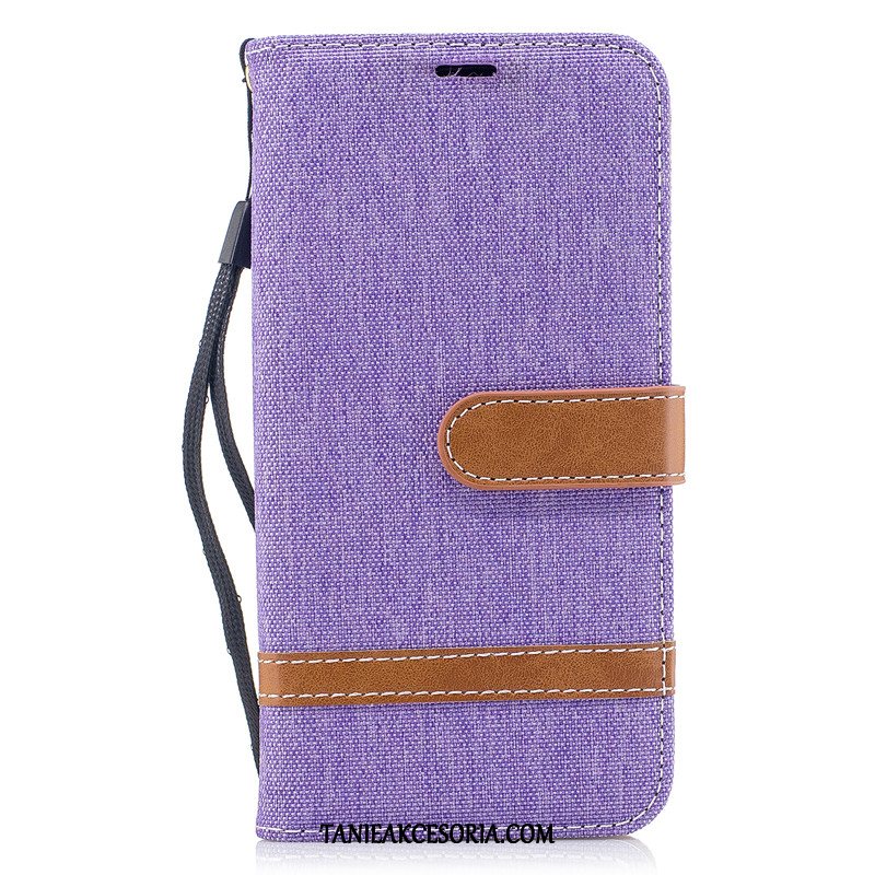 Etui Samsung Galaxy A40 Skórzany Futerał Wiszące Ozdoby Czerwony, Obudowa Samsung Galaxy A40 Denim Portfel Gwiazda