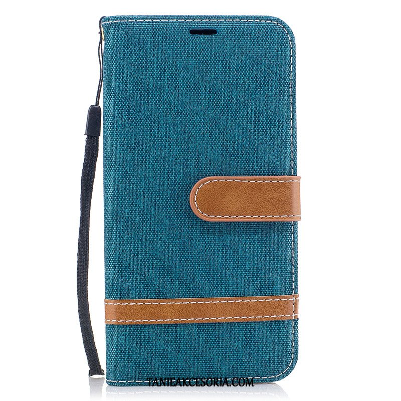 Etui Samsung Galaxy A40 Skórzany Futerał Wiszące Ozdoby Czerwony, Obudowa Samsung Galaxy A40 Denim Portfel Gwiazda