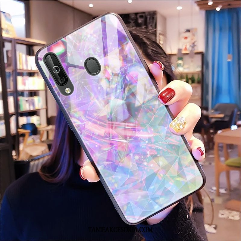 Etui Samsung Galaxy A40s Kształt Diamentu Wzór Gwiazda, Futerał Samsung Galaxy A40s Czerwony Netto Telefon Komórkowy