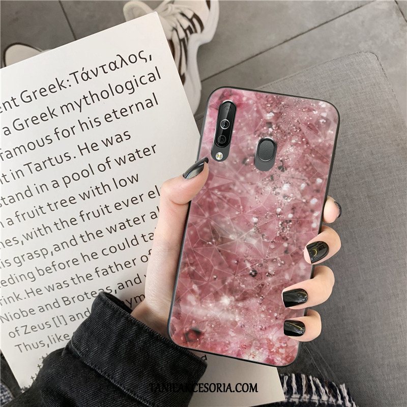 Etui Samsung Galaxy A40s Telefon Komórkowy Czerwony Netto Silikonowe, Obudowa Samsung Galaxy A40s Gwiazda Jasny Kształt Diamentu