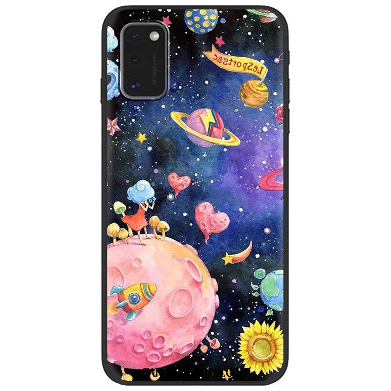 Etui Samsung Galaxy A41 Czarny Nubuku Gwiazda, Obudowa Samsung Galaxy A41 Zielony Kreskówka Tendencja