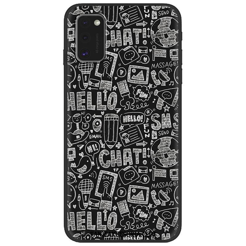 Etui Samsung Galaxy A41 Czarny Nubuku Gwiazda, Obudowa Samsung Galaxy A41 Zielony Kreskówka Tendencja