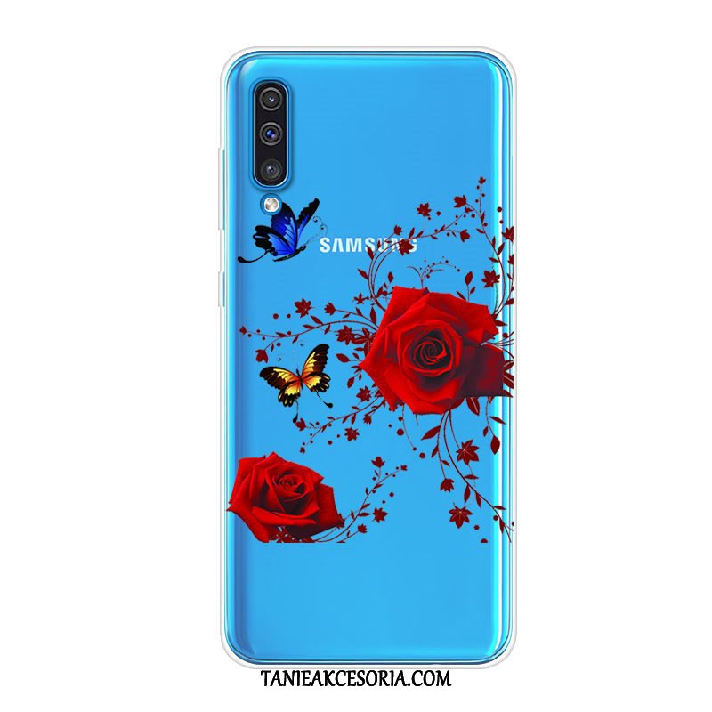 Etui Samsung Galaxy A50 Miękki Kreskówka Tendencja, Pokrowce Samsung Galaxy A50 Telefon Komórkowy All Inclusive Niebieski