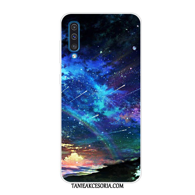 Etui Samsung Galaxy A50 Miękki Kreskówka Tendencja, Pokrowce Samsung Galaxy A50 Telefon Komórkowy All Inclusive Niebieski