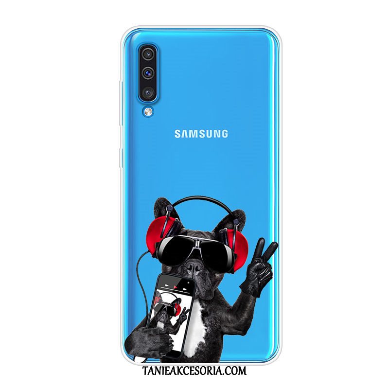 Etui Samsung Galaxy A50 Miękki Kreskówka Tendencja, Pokrowce Samsung Galaxy A50 Telefon Komórkowy All Inclusive Niebieski