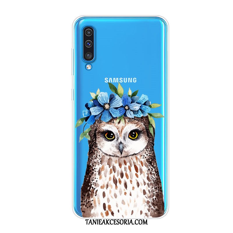 Etui Samsung Galaxy A50 Miękki Kreskówka Tendencja, Pokrowce Samsung Galaxy A50 Telefon Komórkowy All Inclusive Niebieski