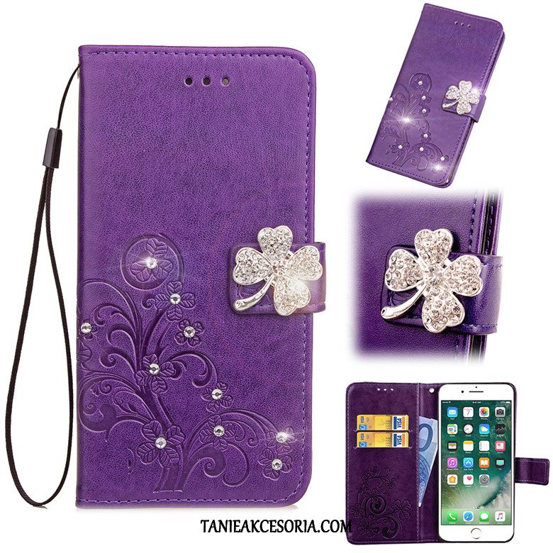 Etui Samsung Galaxy A50s Ochraniacz Skórzany Futerał Rhinestone, Obudowa Samsung Galaxy A50s Telefon Komórkowy Purpurowy Gwiazda