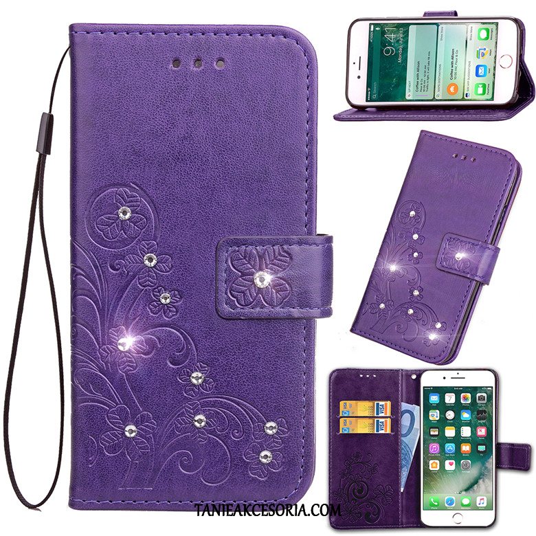 Etui Samsung Galaxy A50s Ochraniacz Skórzany Futerał Rhinestone, Obudowa Samsung Galaxy A50s Telefon Komórkowy Purpurowy Gwiazda