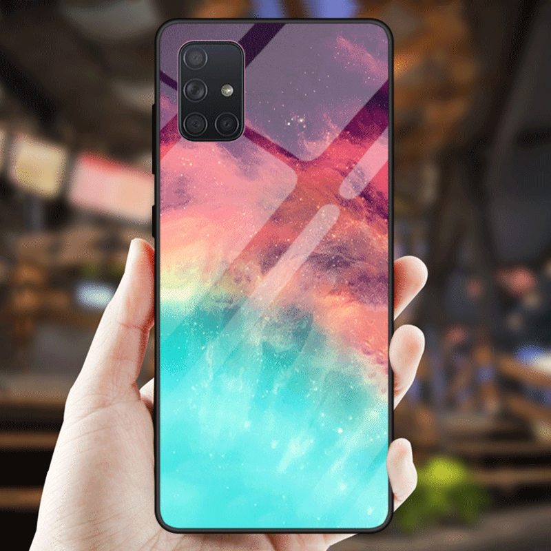 Etui Samsung Galaxy A51 Osobowość Gwiaździsty Gwiazda, Futerał Samsung Galaxy A51 Lustro Czerwony Gradient