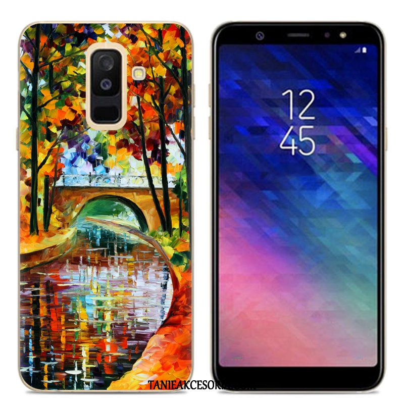 Etui Samsung Galaxy A6+ Kreskówka Gwiazda Kreatywne, Pokrowce Samsung Galaxy A6+ Miękki Silikonowe Czarny