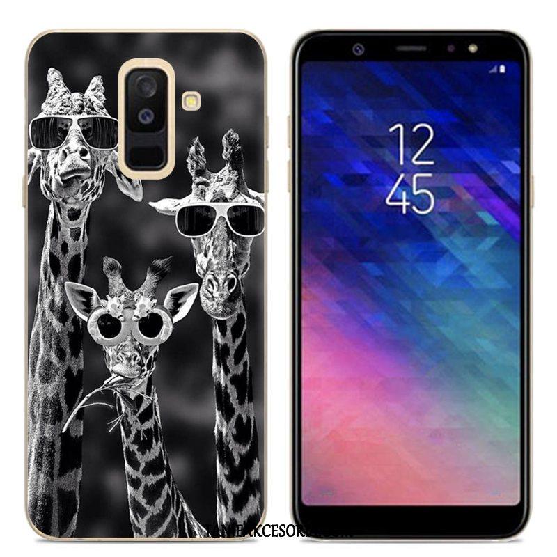 Etui Samsung Galaxy A6+ Kreskówka Gwiazda Kreatywne, Pokrowce Samsung Galaxy A6+ Miękki Silikonowe Czarny