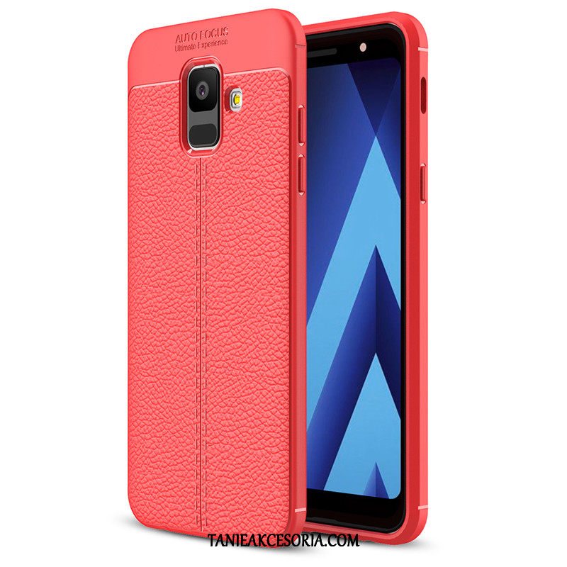 Etui Samsung Galaxy A6 Ochraniacz Miękki Litchi, Pokrowce Samsung Galaxy A6 Wzór Gwiazda Nowy