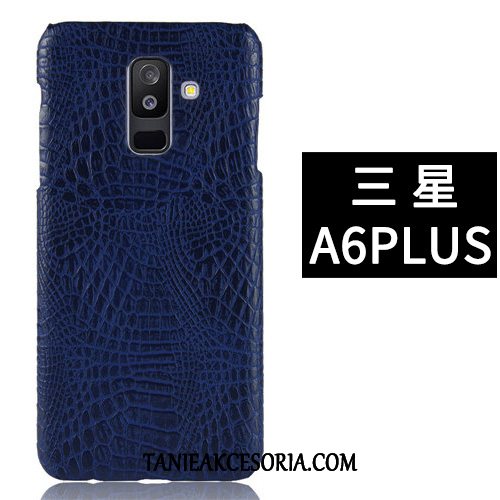 Etui Samsung Galaxy A6+ Skóra Telefon Komórkowy Vintage, Obudowa Samsung Galaxy A6+ Anti-fall Trudno Wzór Krokodyla