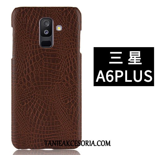 Etui Samsung Galaxy A6+ Skóra Telefon Komórkowy Vintage, Obudowa Samsung Galaxy A6+ Anti-fall Trudno Wzór Krokodyla