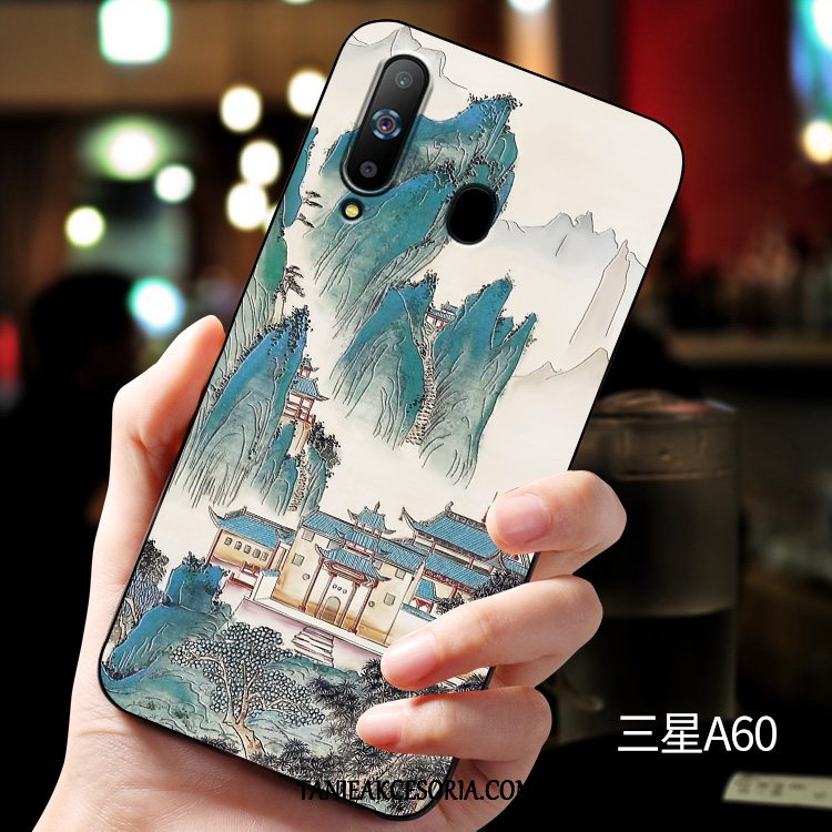 Etui Samsung Galaxy A60 Relief Miękki Dostosowane, Obudowa Samsung Galaxy A60 Ochraniacz Anti-fall Silikonowe