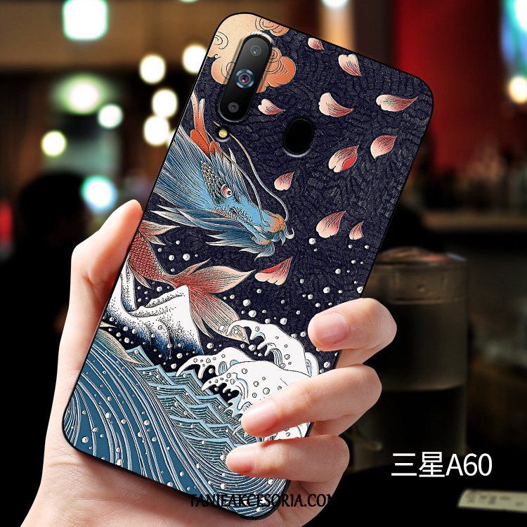 Etui Samsung Galaxy A60 Relief Miękki Dostosowane, Obudowa Samsung Galaxy A60 Ochraniacz Anti-fall Silikonowe