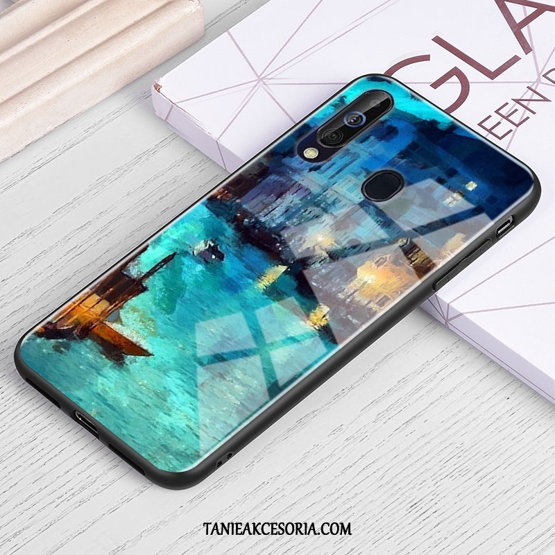 Etui Samsung Galaxy A60 Szkło Tendencja Niebieski, Pokrowce Samsung Galaxy A60 Anti-fall Gwiazda Ochraniacz