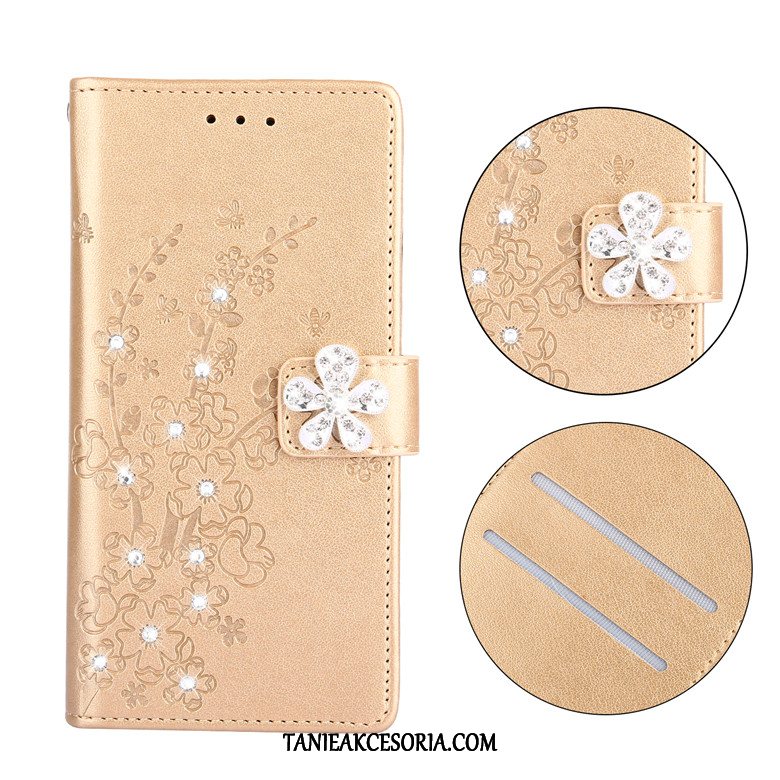 Etui Samsung Galaxy A7 Gwiazda Kwiat Śliwy Telefon Komórkowy, Obudowa Samsung Galaxy A7 Ochraniacz Rhinestone Skórzany Futerał Braun