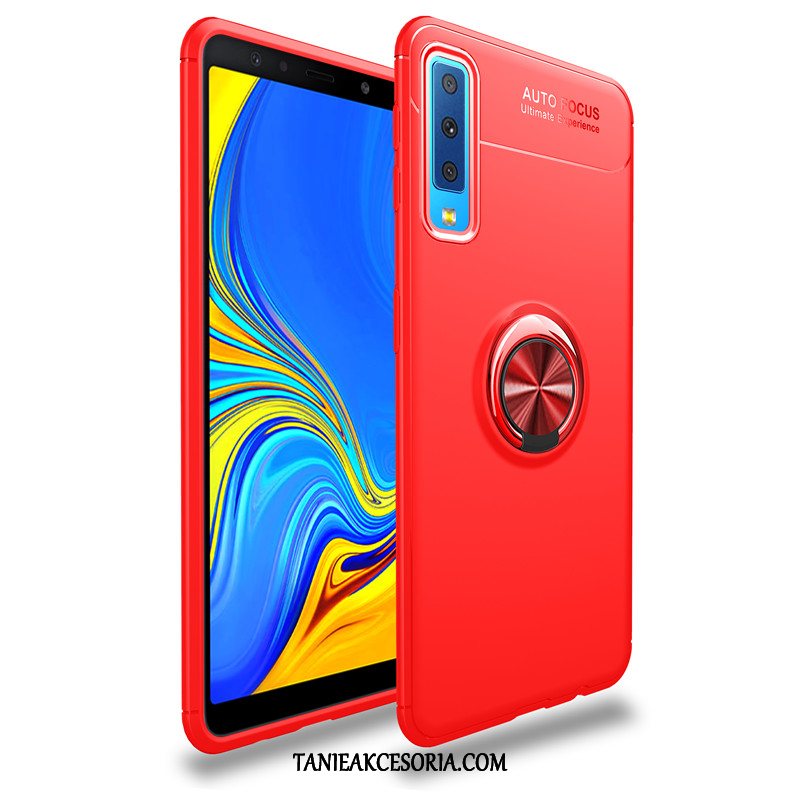 Etui Samsung Galaxy A7 Jednolity Kolor Proste Czarny, Obudowa Samsung Galaxy A7 Gwiazda Ochraniacz Czerwony