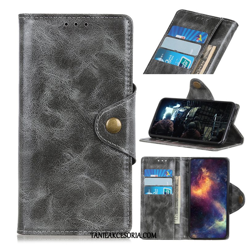 Etui Samsung Galaxy A70s Prawdziwa Skóra Gwiazda Skórzany Futerał, Obudowa Samsung Galaxy A70s Portfel Karta Szkło Hartowane Braun