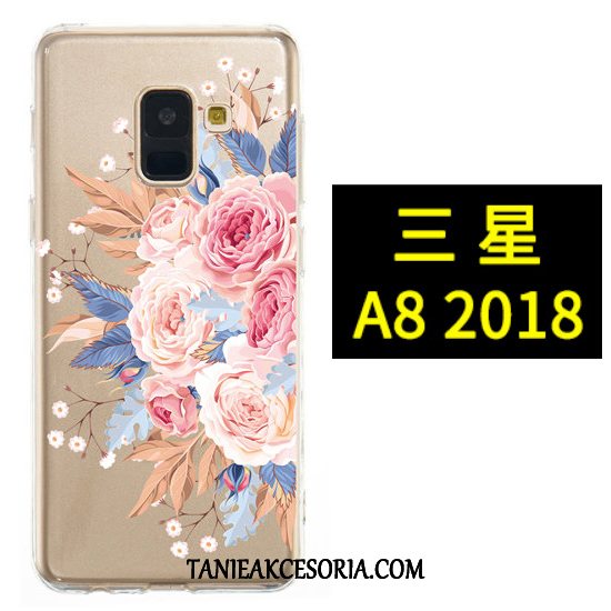 Etui Samsung Galaxy A8 Kolor Anti-fall Czarny, Obudowa Samsung Galaxy A8 Telefon Komórkowy Miękki Kwiaty