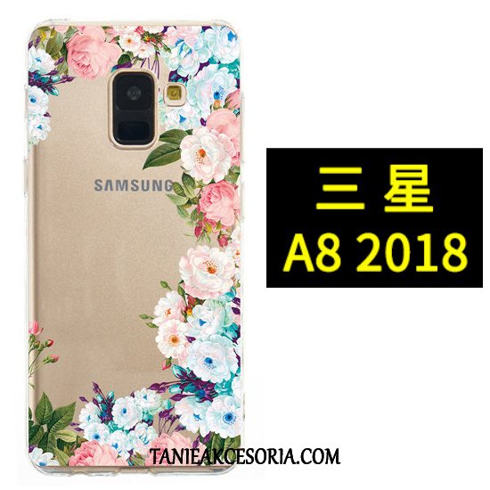 Etui Samsung Galaxy A8 Kolor Anti-fall Czarny, Obudowa Samsung Galaxy A8 Telefon Komórkowy Miękki Kwiaty