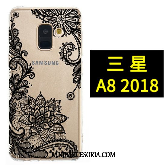 Etui Samsung Galaxy A8 Kolor Anti-fall Czarny, Obudowa Samsung Galaxy A8 Telefon Komórkowy Miękki Kwiaty