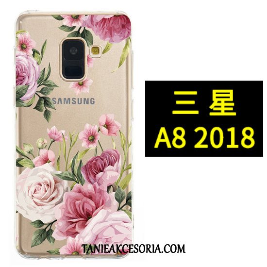 Etui Samsung Galaxy A8 Kolor Anti-fall Czarny, Obudowa Samsung Galaxy A8 Telefon Komórkowy Miękki Kwiaty