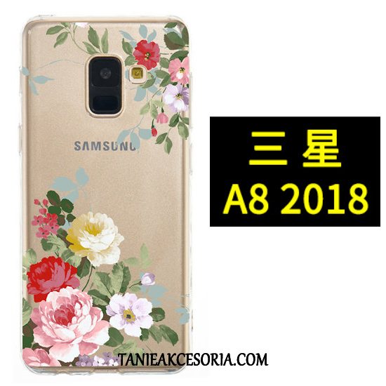 Etui Samsung Galaxy A8 Kolor Anti-fall Czarny, Obudowa Samsung Galaxy A8 Telefon Komórkowy Miękki Kwiaty