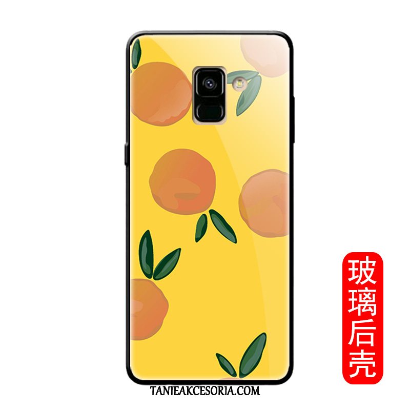 Etui Samsung Galaxy A8 Silikonowe Proste Telefon Komórkowy, Obudowa Samsung Galaxy A8 Gwiazda Szkło Modna Marka Orange