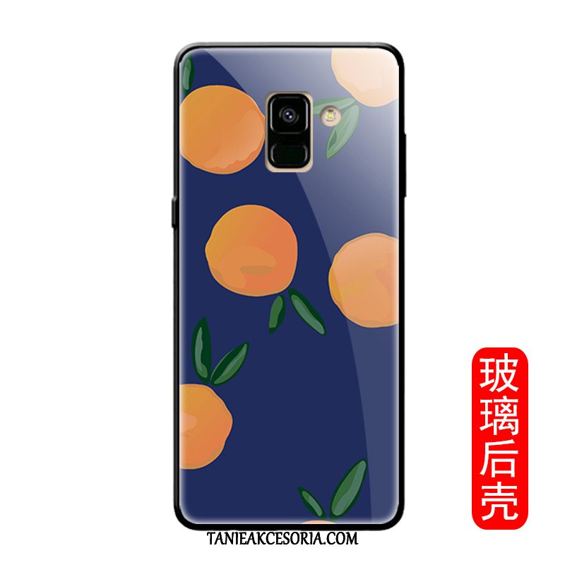 Etui Samsung Galaxy A8 Silikonowe Proste Telefon Komórkowy, Obudowa Samsung Galaxy A8 Gwiazda Szkło Modna Marka Orange