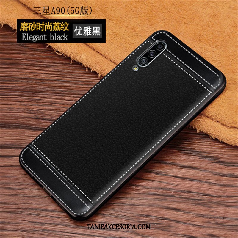 Etui Samsung Galaxy A90 5g Anti-fall Skóra Wzór, Pokrowce Samsung Galaxy A90 5g Miękki Niebieski Gwiazda