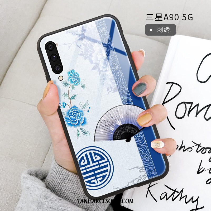 Etui Samsung Galaxy A90 5g Czerwony Netto Tendencja Wspornik, Pokrowce Samsung Galaxy A90 5g Wiszące Ozdoby Gwiazda Miękki