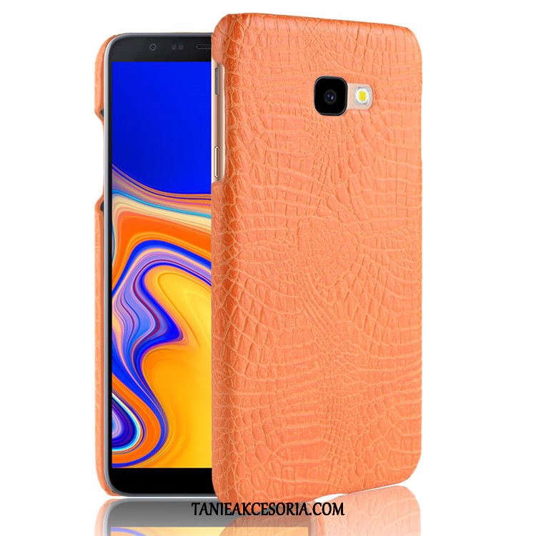 Etui Samsung Galaxy J4+ Niebieski Gwiazda Wzór Krokodyla, Obudowa Samsung Galaxy J4+ Anti-fall Vintage Telefon Komórkowy