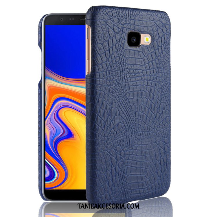 Etui Samsung Galaxy J4+ Niebieski Gwiazda Wzór Krokodyla, Obudowa Samsung Galaxy J4+ Anti-fall Vintage Telefon Komórkowy