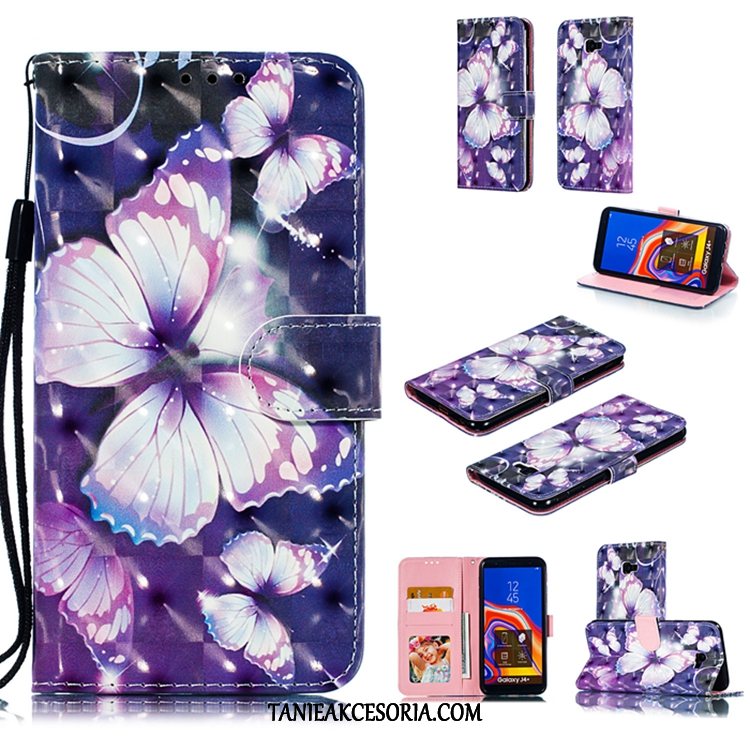 Etui Samsung Galaxy J4+ Niebieski Telefon Komórkowy Skórzany Futerał, Obudowa Samsung Galaxy J4+ Modna Marka Gwiazda