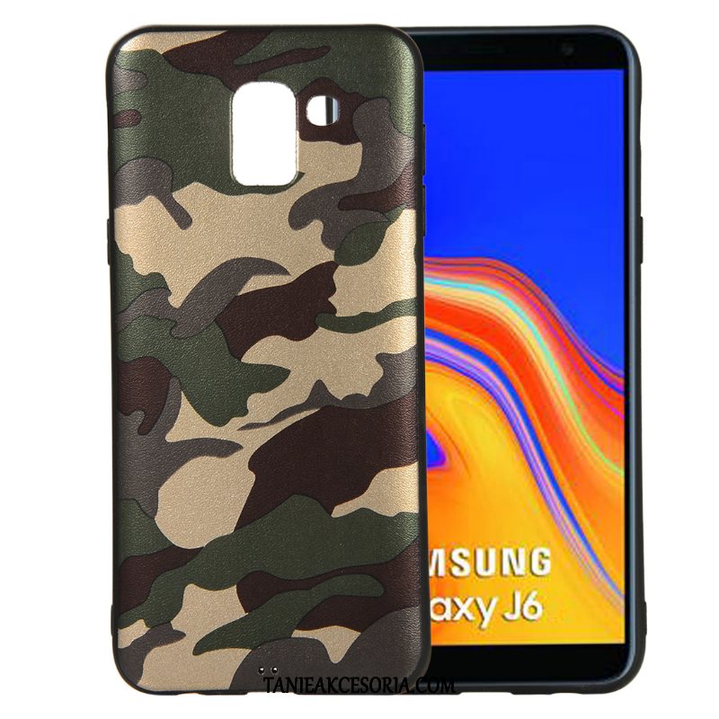 Etui Samsung Galaxy J6 Modna Marka Nubuku Kamuflaż, Pokrowce Samsung Galaxy J6 Telefon Komórkowy Zielony Ochraniacz